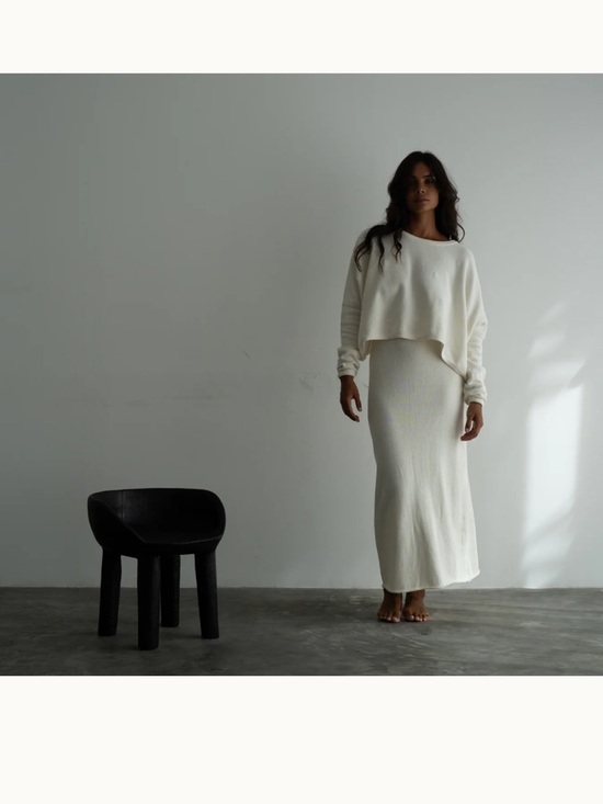 Avyandco Dresses & Skirts - Avy & Co Tilda Cream Knit Skirt